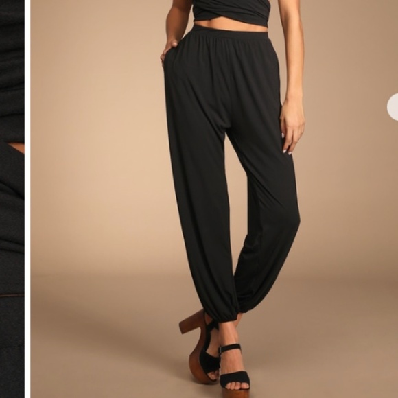 Lulus Pants - LULUS Stretch Knit Casual Brunch Vacation Resort Beach Lounge Joggers